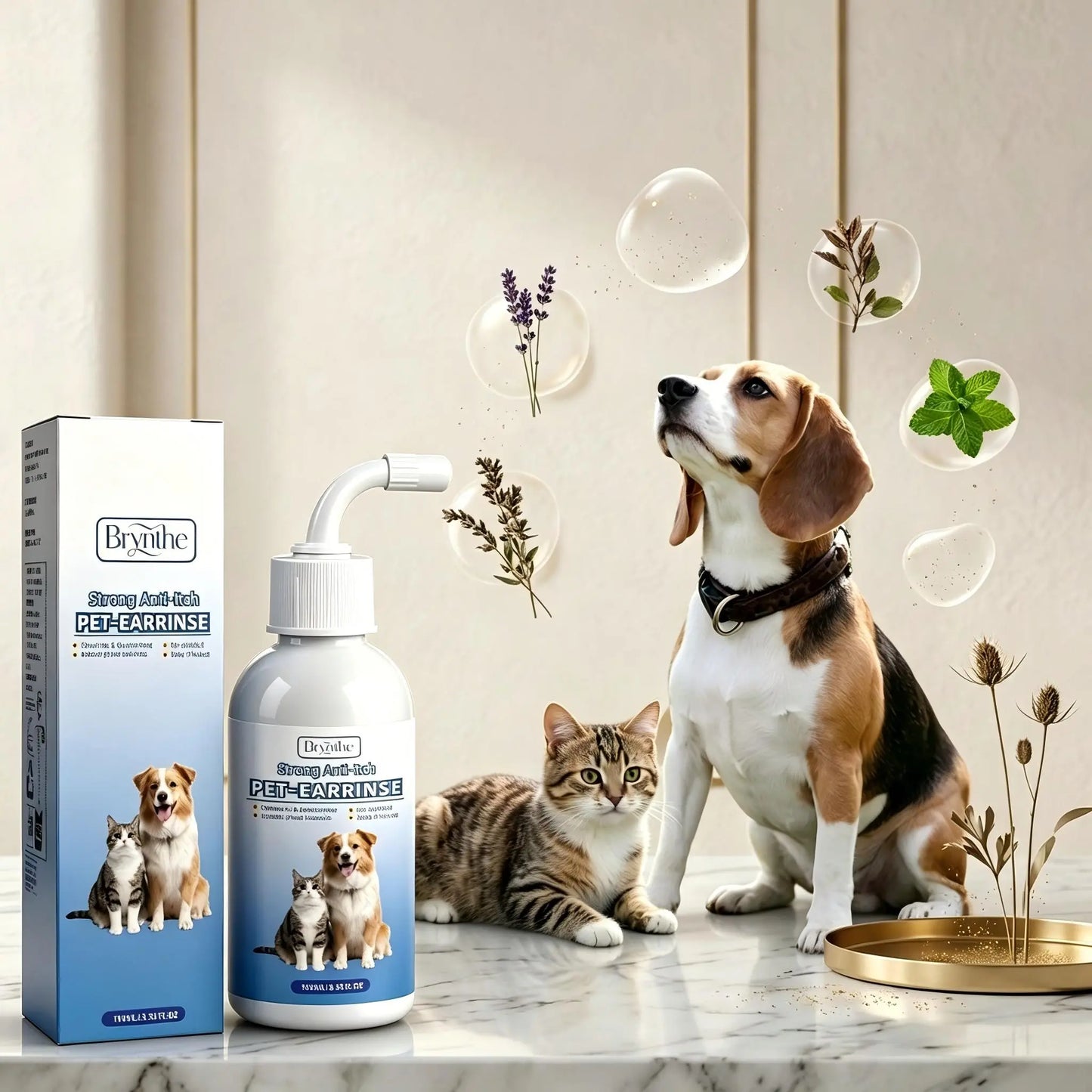 Gentle Pet Ear Cleanser | Odor-Free Solution for Dogs and Cats