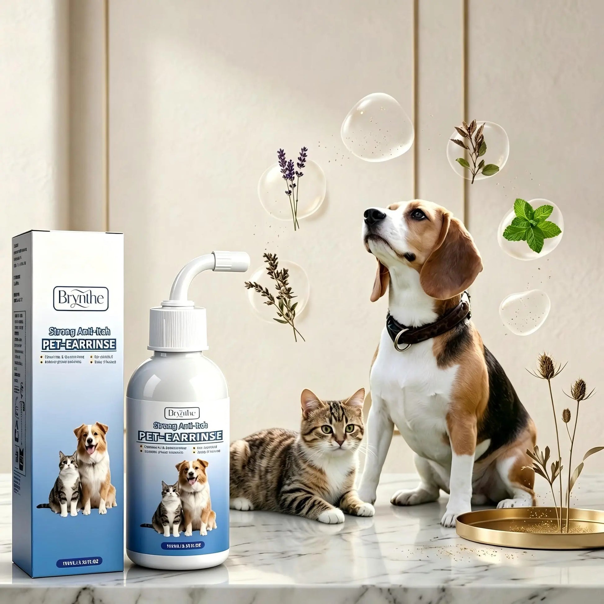 Gentle Pet Ear Cleanser | Odor-Free Solution for Dogs and Cats