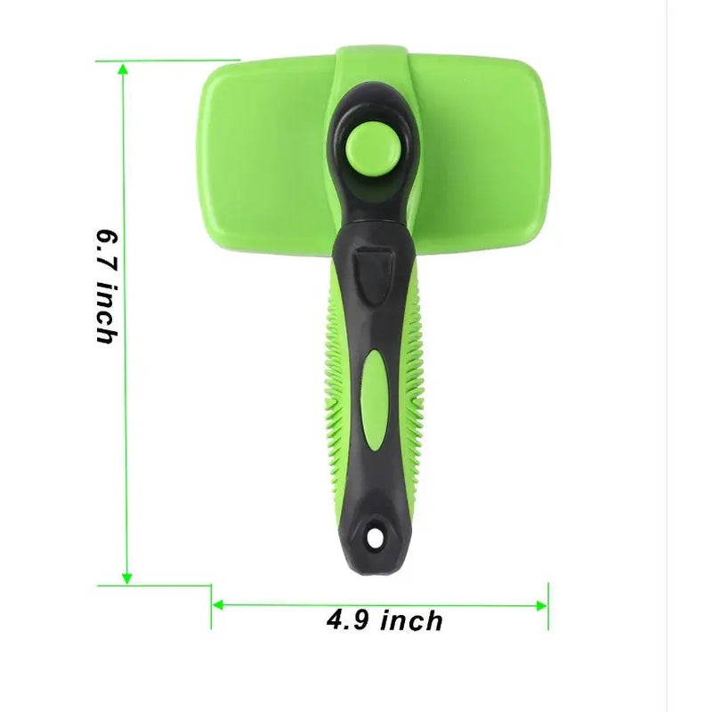 Self-Cleaning Pet Slicker Brush with One-Click Fur Release - Ergonomic De-Shedding Tool for Dogs and Cats with Detachable Grooming Combs