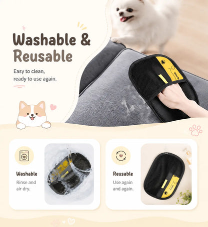 Enhanced Pet Hair Removal Gloves for Efficient Home Use, Precision Fit, and Rapid Hair Collection