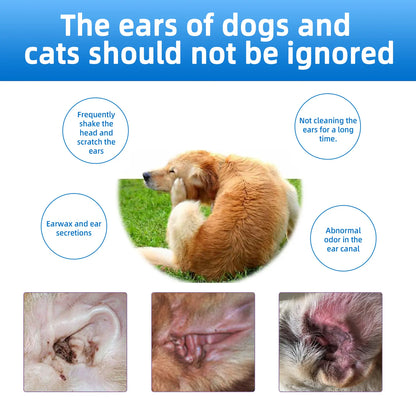 Gentle Pet Ear Cleanser | Odor-Free Solution for Dogs and Cats