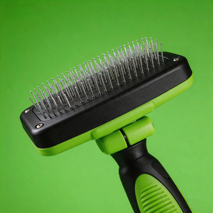 Self-Cleaning Pet Slicker Brush with One-Click Fur Release - Ergonomic De-Shedding Tool for Dogs and Cats with Detachable Grooming Combs