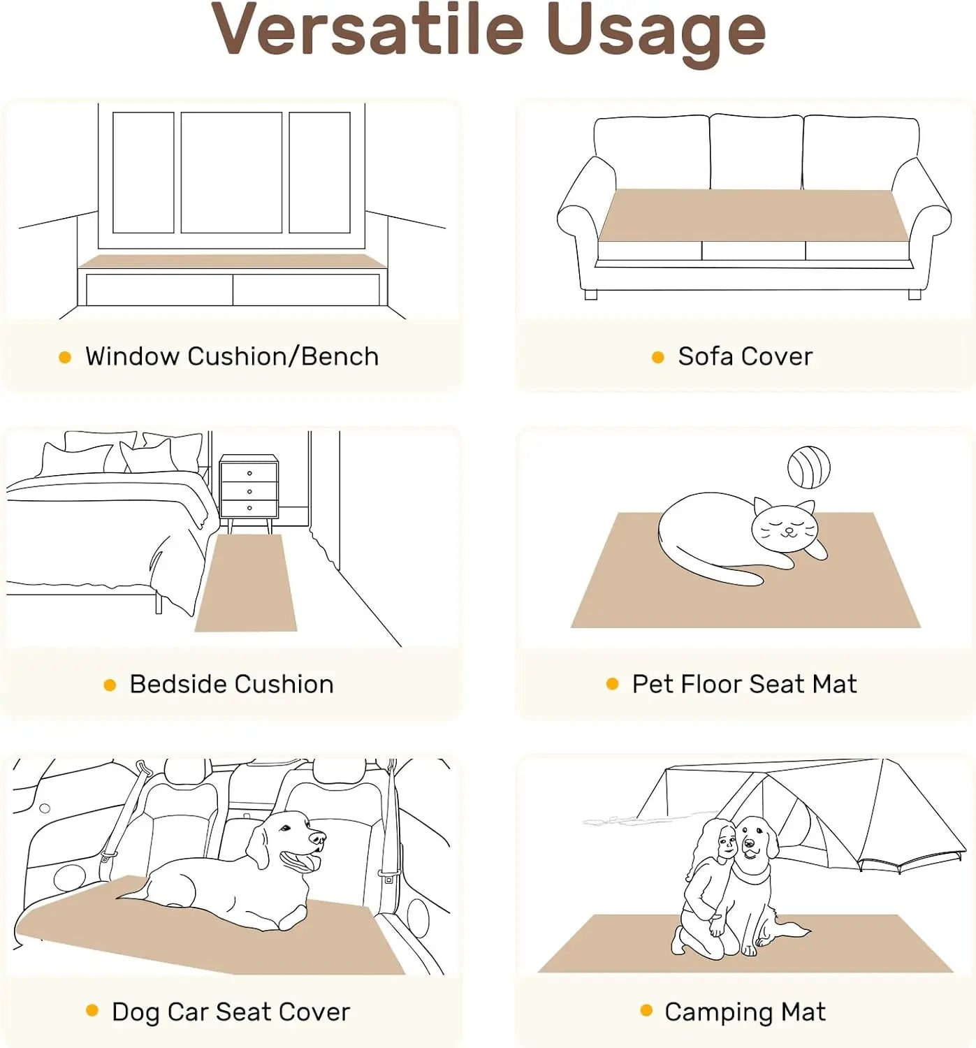 Inovaday Washable Non-Slip Sofa Cover for 3-Cushion Couches - Durable Pet-Friendly Protector and Bed Mat for Dogs