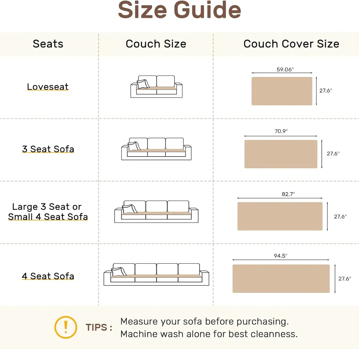Inovaday Washable Non-Slip Sofa Cover for 3-Cushion Couches - Durable Pet-Friendly Protector and Bed Mat for Dogs