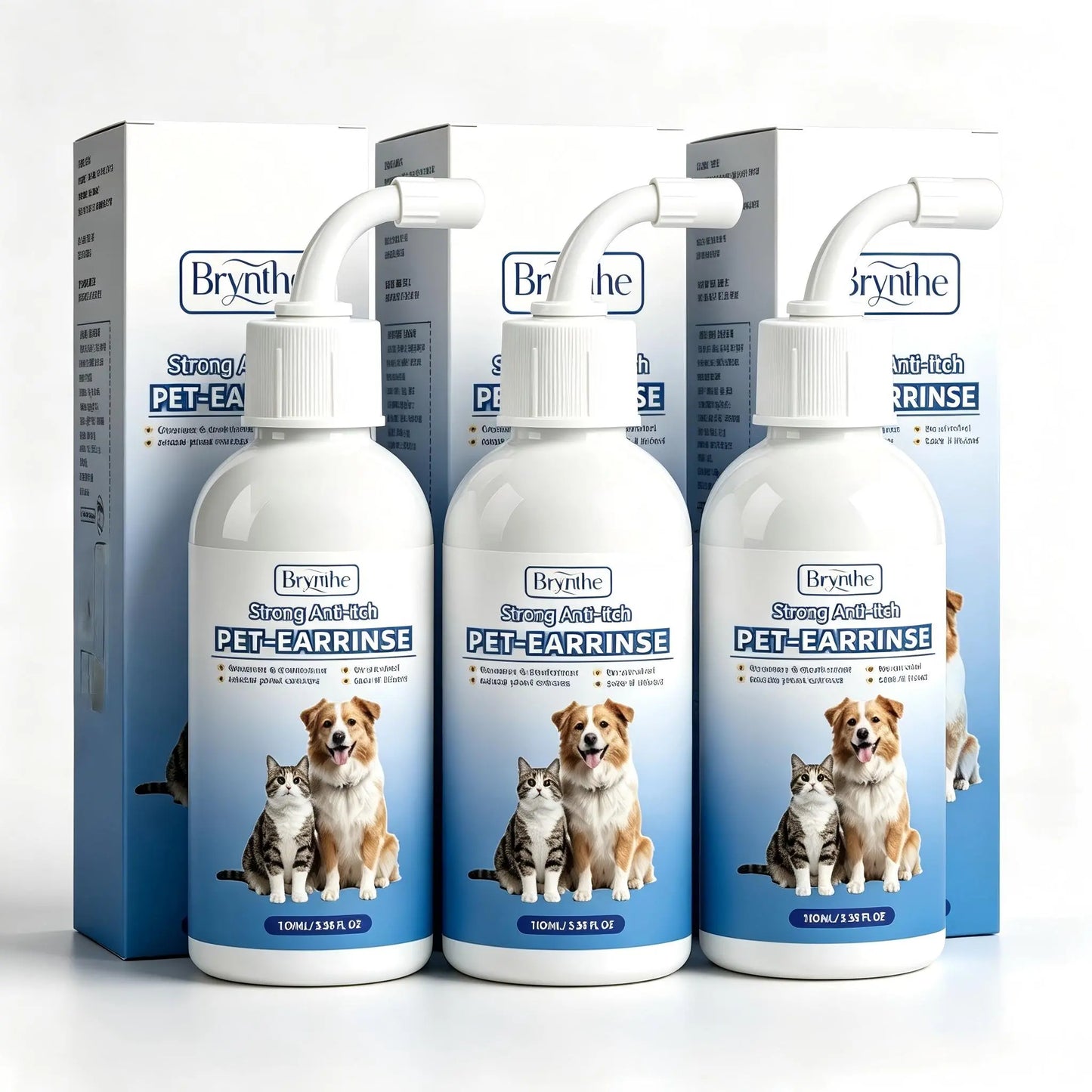 Gentle Pet Ear Cleanser | Odor-Free Solution for Dogs and Cats
