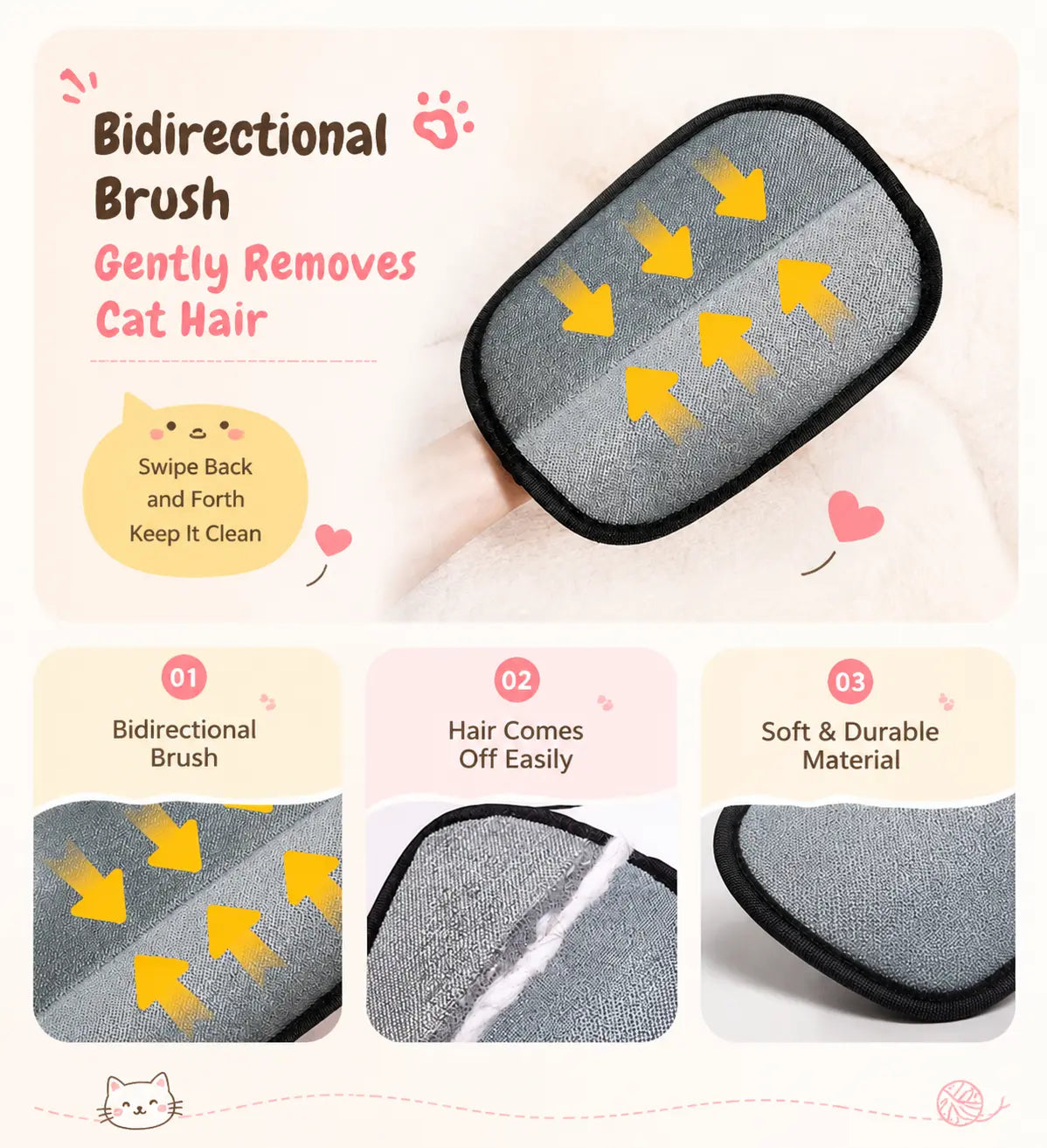 Enhanced Pet Hair Removal Gloves for Efficient Home Use, Precision Fit, and Rapid Hair Collection