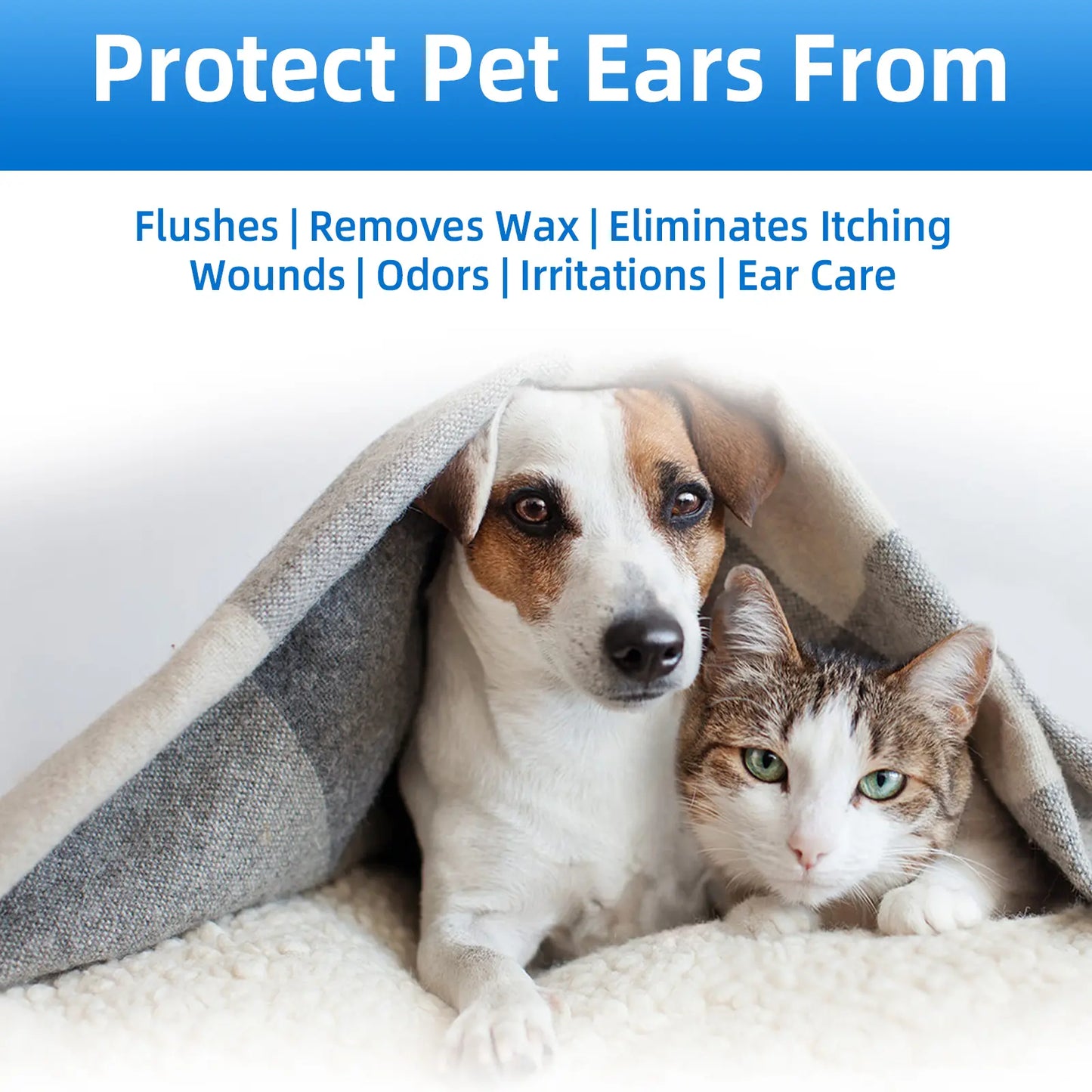 Gentle Pet Ear Cleanser | Odor-Free Solution for Dogs and Cats