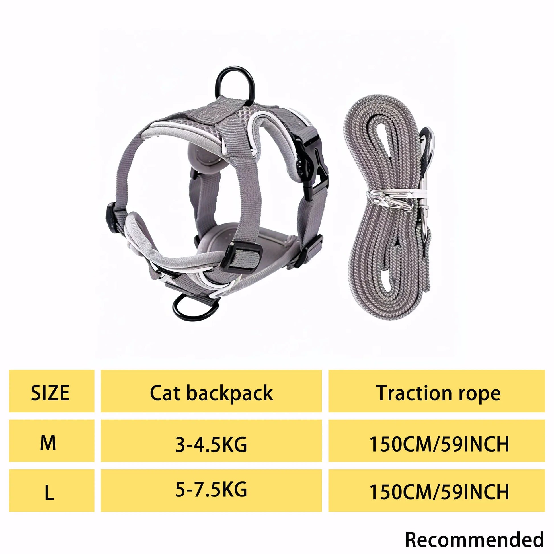 Escape-Proof Adjustable Cat Leash and Collar Set with Reflective Soft Mesh Vest and Summer Version for Comfortable, Breathable, and Moisture-Wicking Walking