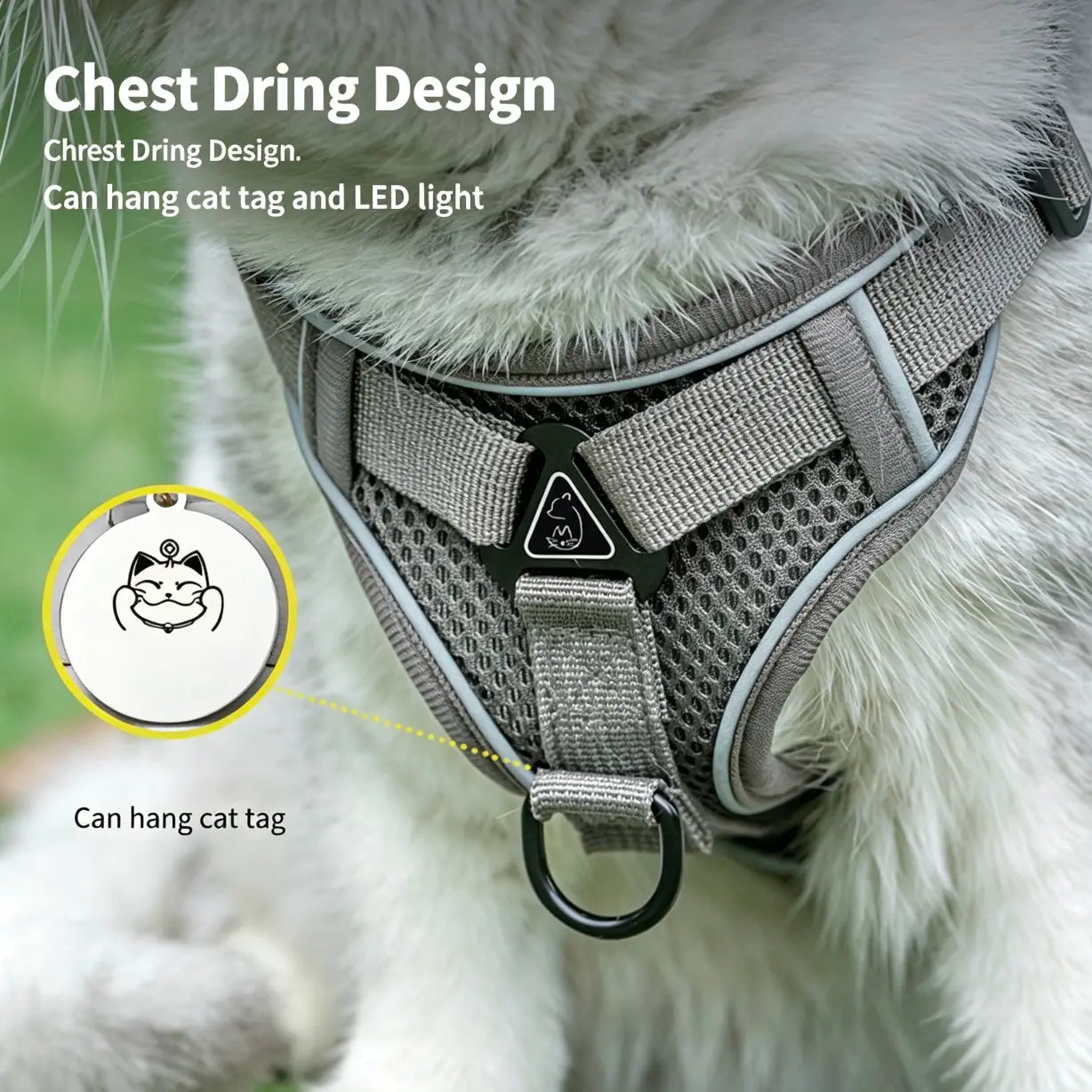 Escape-Proof Adjustable Cat Leash and Collar Set with Reflective Soft Mesh Vest and Summer Version for Comfortable, Breathable, and Moisture-Wicking Walking