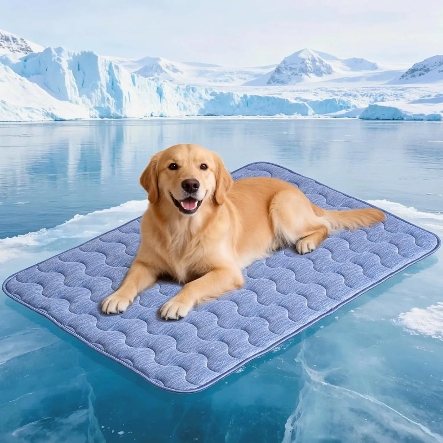 Large Dog Cooling Mat - Q-MAX > 0.45 Thick Durable and Washable Non-Slip Bed Mat for Summer Use, Gel-Free and Electric-Free Design, Fur-Friendly Crate Mat