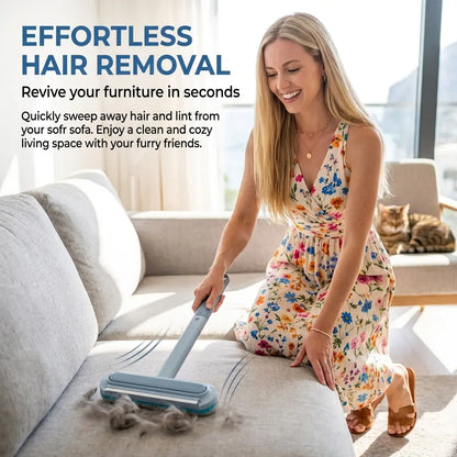 4-in-1 Ergonomic Pet Fur Removal Tool with Adjustable Handle for Furniture, Carpets, and Lint Cleaning, Reusable and Washable