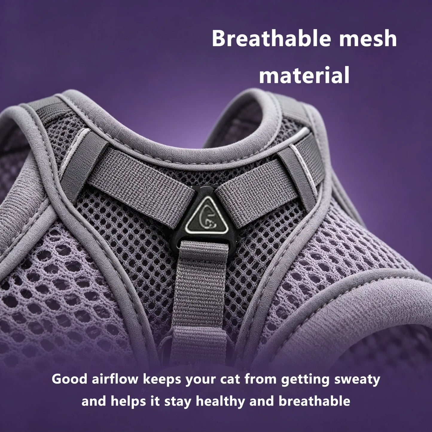 Escape-Proof Adjustable Cat Leash and Collar Set with Reflective Soft Mesh Vest and Summer Version for Comfortable, Breathable, and Moisture-Wicking Walking