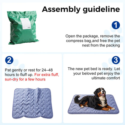 Large Dog Cooling Mat - Q-MAX > 0.45 Thick Durable and Washable Non-Slip Bed Mat for Summer Use, Gel-Free and Electric-Free Design, Fur-Friendly Crate Mat