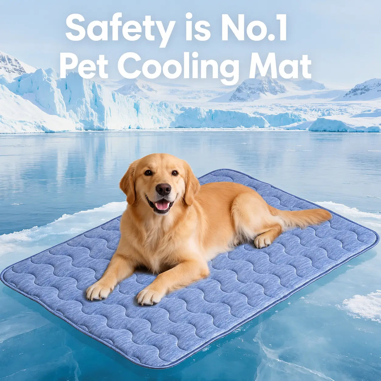 Large Dog Cooling Mat - Q-MAX > 0.45 Thick Durable and Washable Non-Slip Bed Mat for Summer Use, Gel-Free and Electric-Free Design, Fur-Friendly Crate Mat