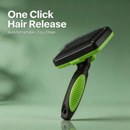 Self-Cleaning Pet Slicker Brush with One-Click Fur Release - Ergonomic De-Shedding Tool for Dogs and Cats with Detachable Grooming Combs