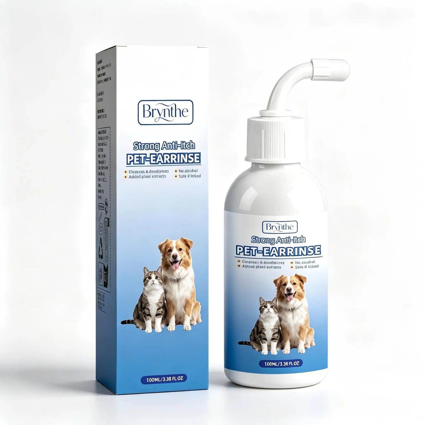 Gentle Pet Ear Cleanser | Odor-Free Solution for Dogs and Cats