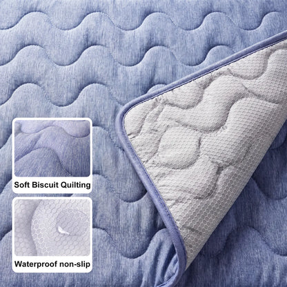 Large Dog Cooling Mat - Q-MAX > 0.45 Thick Durable and Washable Non-Slip Bed Mat for Summer Use, Gel-Free and Electric-Free Design, Fur-Friendly Crate Mat